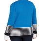 Tommy Hilfiger Women's Cotton Striped Embellished Sweater Blue Size 3X