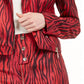 GuessWomen's Kingdom Stripe Print Moto Jacket Red Size Medium