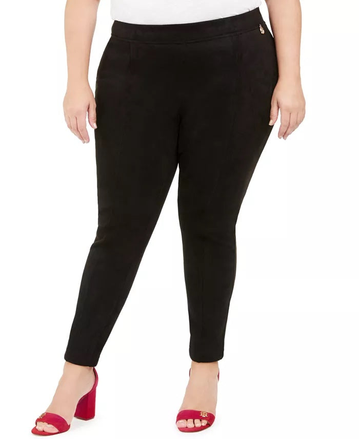 Tommy Hilfiger Women's Plus Size Slim-Fit Ankle Pants Black Size 3X