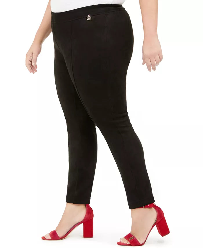 Tommy Hilfiger Women's Plus Size Slim-Fit Ankle Pants Black Size 3X