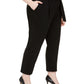 Calvin Klein Women's Plus Size Belted Straight-Leg Pants Black Size 24