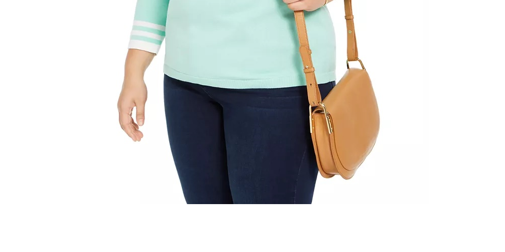 Tommy Hilfiger Women's Plus Size Cotton V-Neck Pullover Sweater Green Size 2X