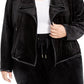 Calvin Klein Women's Contrast Trim Flyaway Jacket Black Size 1X