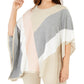 Calvin Klein Women's Plus Size Colorblocked Poncho Sweater Pink Size 2X