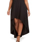 Speechless Women's Trendy Plus Size Scalloped High-Low Dress Black Size 2X