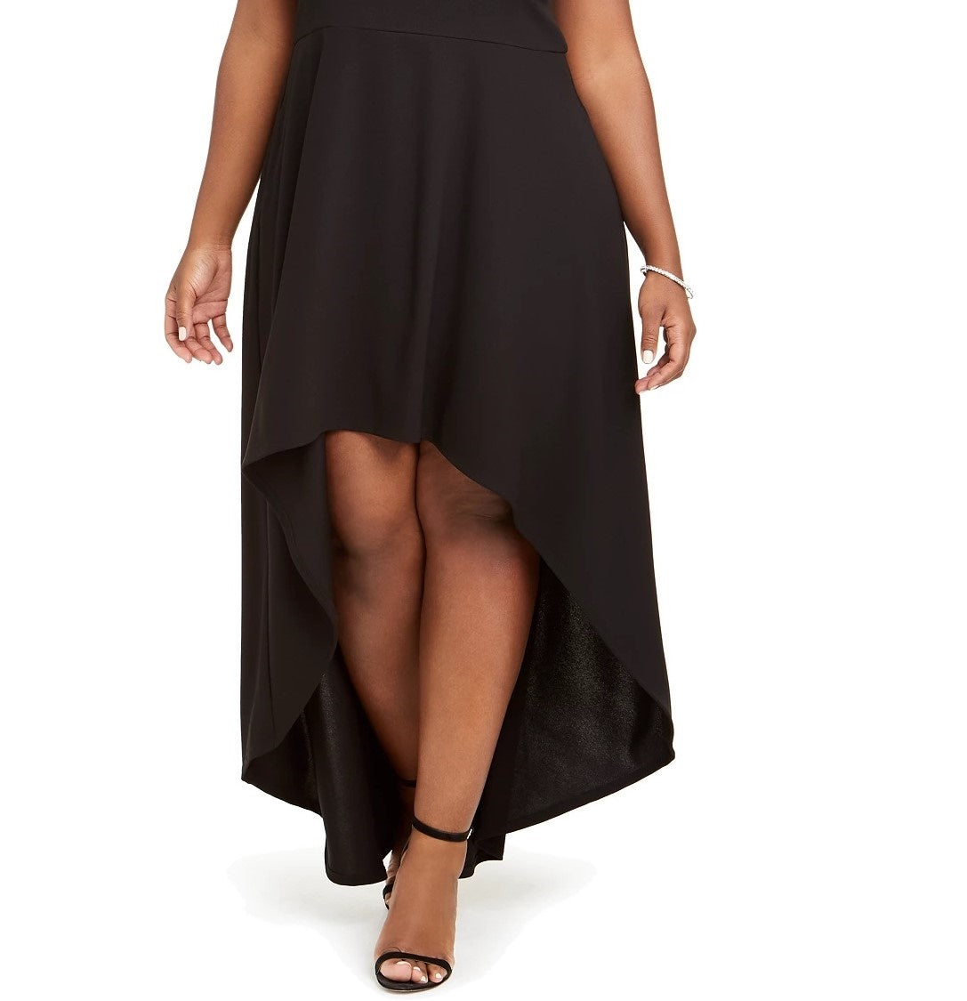 Speechless Women's Trendy Plus Size Scalloped High-Low Dress Black Size 2X