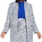 Calvin Klein Women's Tweed Open Front Topper Jacket Blue Size Petite Small
