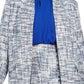 Calvin Klein Women's Tweed Open Front Topper Jacket Blue Size Petite Small