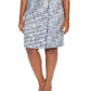 Calvin Klein Women's Tweed Fringe Trim Pencil Skirt Blue Size 18W