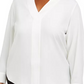 Calvin Klein Women's V Neck Blouse White Size 3X