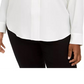 Calvin Klein Women's V Neck Blouse White Size 3X