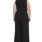 Tommy Hilfiger Women's Size Ruffled Jersey Jumpsuit Black Size 18W