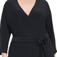 Tommy Hilfiger Women's Plus Size Surplice Wide-Leg Jumpsuit Black Size 18W