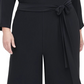 Tommy Hilfiger Women's Plus Size Surplice Wide-Leg Jumpsuit Black Size 18W