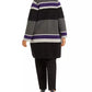 Calvin Klein Women's Plus Striped Open Front Cardigan Grey Size 1X