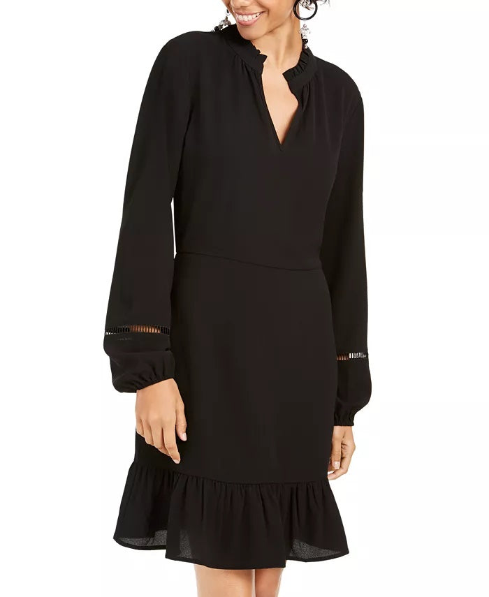 Be Bop Junior's Statement Sleeve Flounce Dress Black Size Small