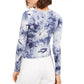 Self Esteem Junior's Long Sleeve Tie Dye Top Blue Size X-Large