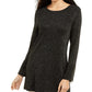 Alfani Women's Metallic Swing Sweater  Black Size Petite Medium