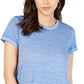 Style & Co Women's Handkerchief-Hem T-Shirt Bright Blue Size Large