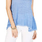 Style & Co Women's Handkerchief-Hem T-Shirt Bright Blue Size Large