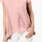 Style & Co Women's Handkerchief Hem T-Shirt Pink Size X-Small