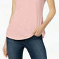 Maison Jules Women's V-Neck Patch-Pocket T-Shirt Pink Size Small