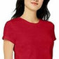 Maison Jules Women's Scoop-Neck T-Shirt ium Red Size Large