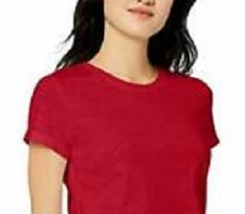 Maison Jules Women's Scoop-Neck T-Shirt ium Red Size Large
