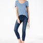 Maison Jules Women's Scoop-Neck T-Shirt Dark Blue Size XX Large