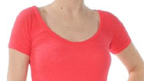 Maison Jules Women's Scoop-Neck T-Shirt Orange Size Medium