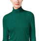INC International Concepts Women's Ribbed-Knit Turtleneck  Green Size Small