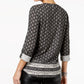 Style & Co Women's Paisley-Print Utility Top Black Size Extra Small