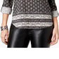 Style & Co Women's Paisley-Print Utility Top Black Size Extra Small