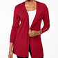 Charter Club Women's Open Front Cardigan Wine Size Medium