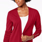 Charter Club Women's Open Front Cardigan Wine Size Medium
