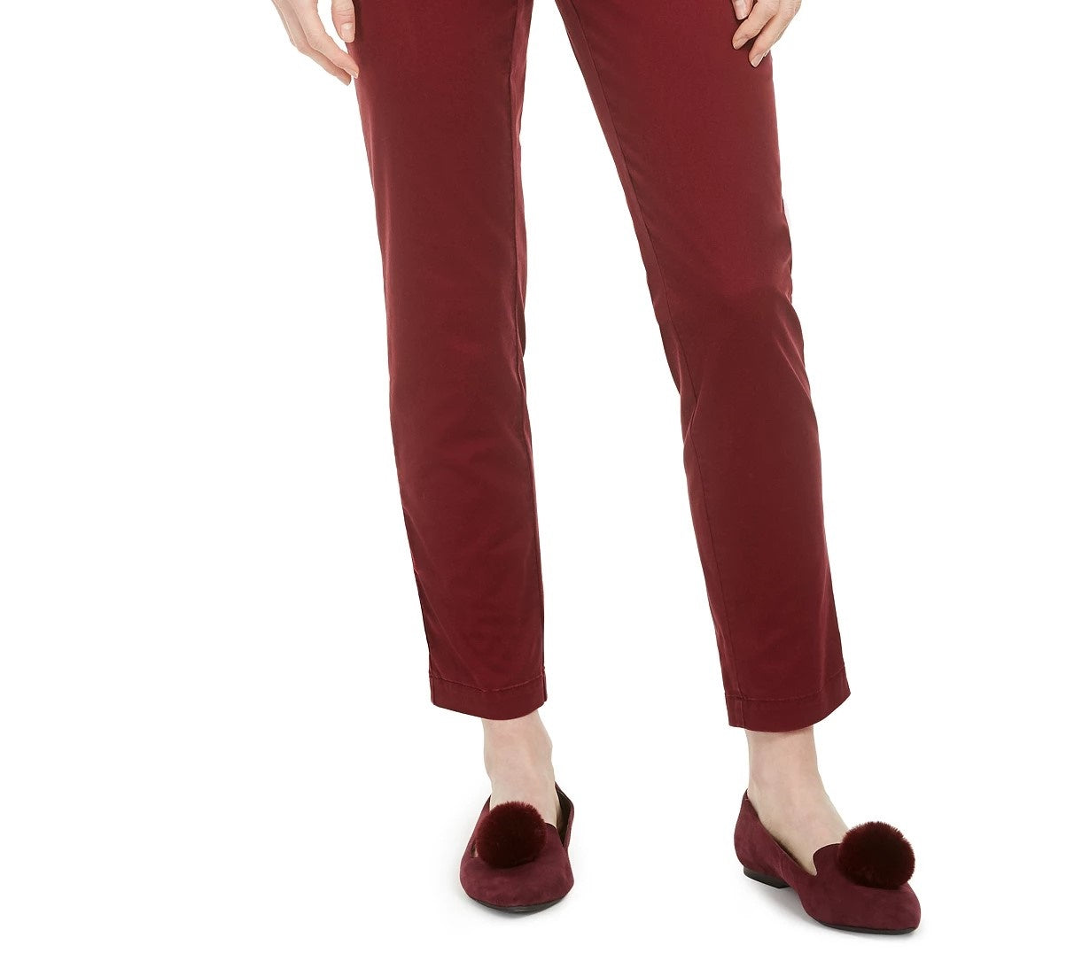 Maison Jules Women's Slim Ankle Pants Wine Size 4