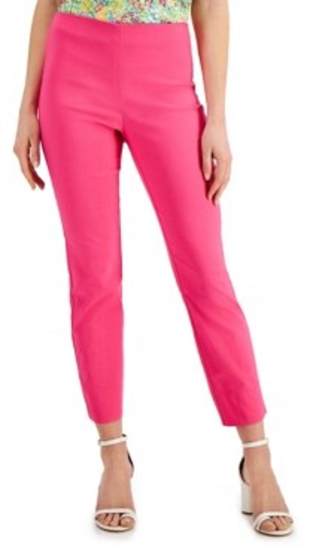 Charter Club Women's Chelsea Tummy Control Skinny-Leg Ankle Pants Dark Pink Size 12