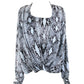 Alfani Women's Dot Lace-Trim Dolman Blouse Black Size Large