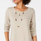 Style & Co Women's Waffle Knit Top Beige Size X-Large