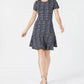 Maison Jules Women's Plaid Fit & Flare Dress Black Size X-Small