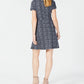 Maison Jules Women's Plaid Fit & Flare Dress Black Size X-Small