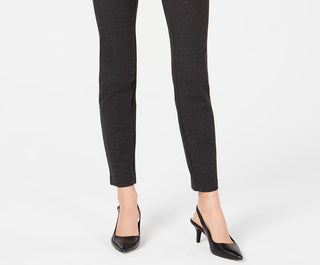 Alfani Women's Petite Wide-Waistband Exposed Elastic Skinny Pants Black Size 12 P