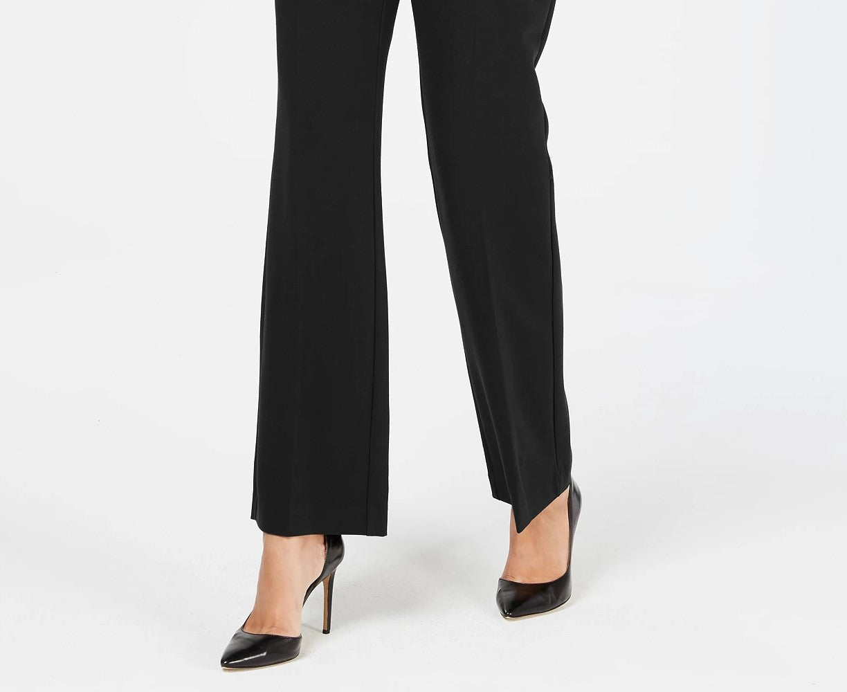 Charter Club Women's Belted Tummy-Control Trousers Black Size 6