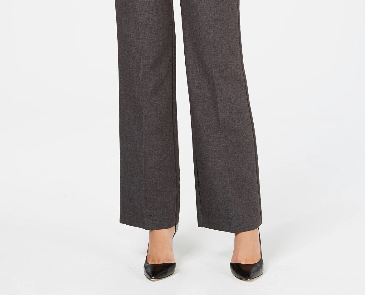 Charter Club women's Belted Tummy-Control Trousers Dark Gray Size 16