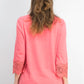Charter Club Women's Cotton Lace-Trim Top Dark Pink Size XX Large