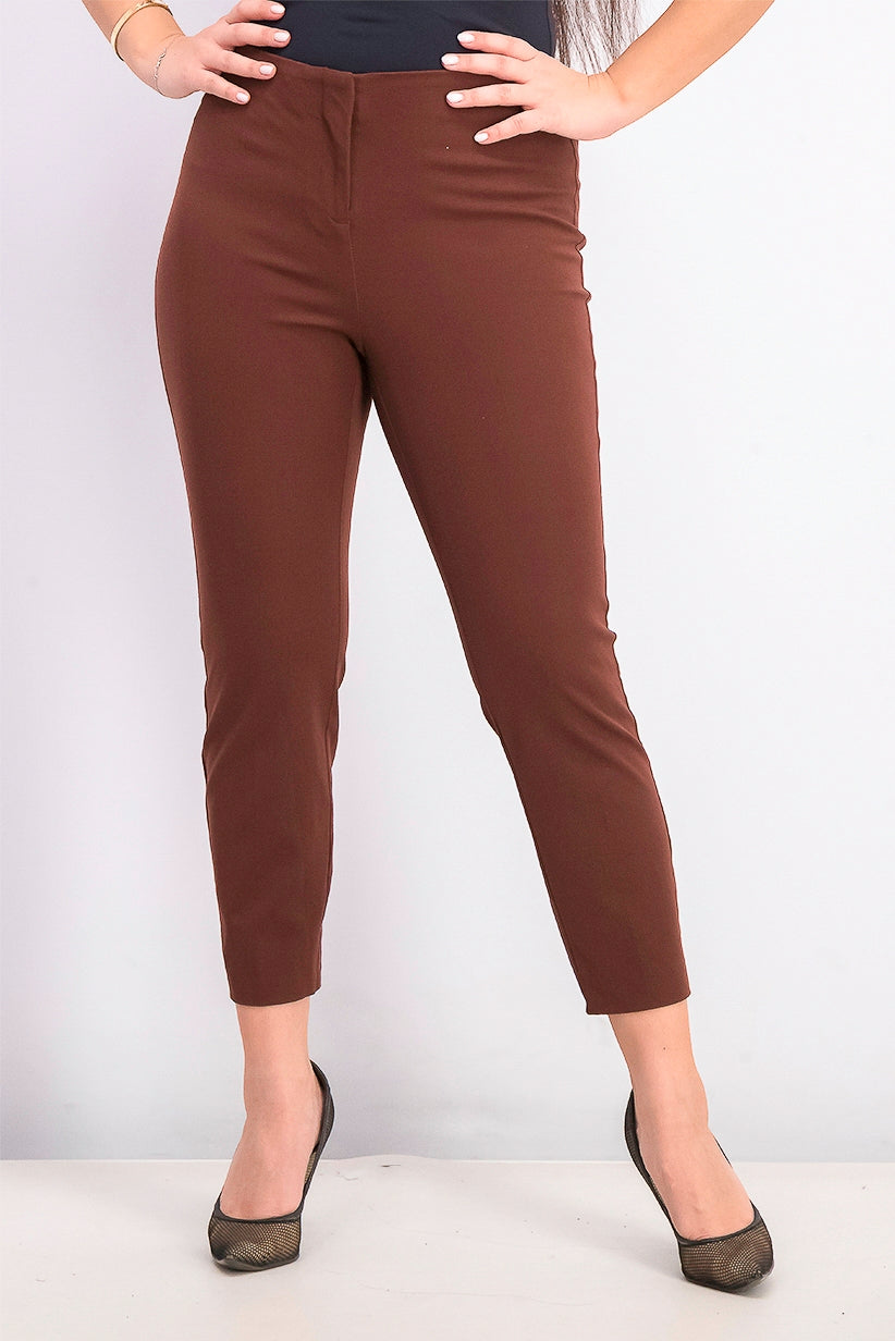 Alfani Women's Petite Hollywood-Waist Skinny Ankle Pants Dark Brown Size 10 P