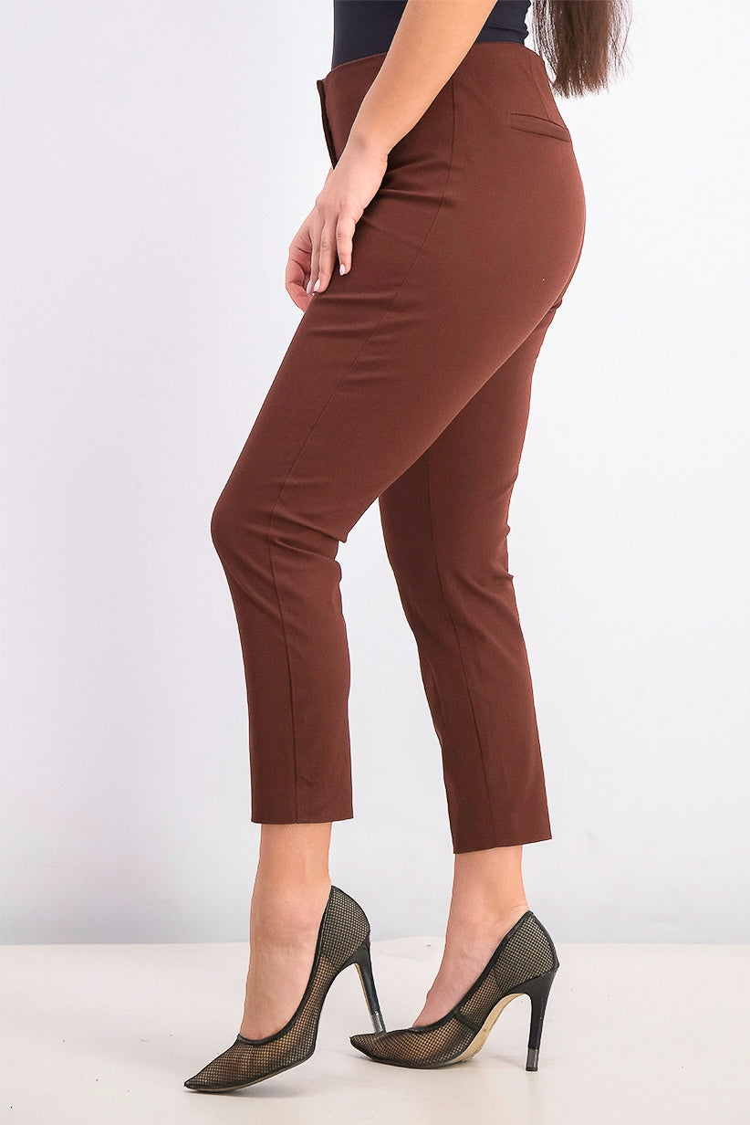 Alfani Women's Petite Hollywood-Waist Skinny Ankle Pants Dark Brown Size 6 P