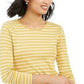 Charter Club Women's Metallic-Stripe Top Gold Size Extra Large