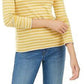 Charter Club Women's Metallic-Stripe Top Gold Size Extra Large