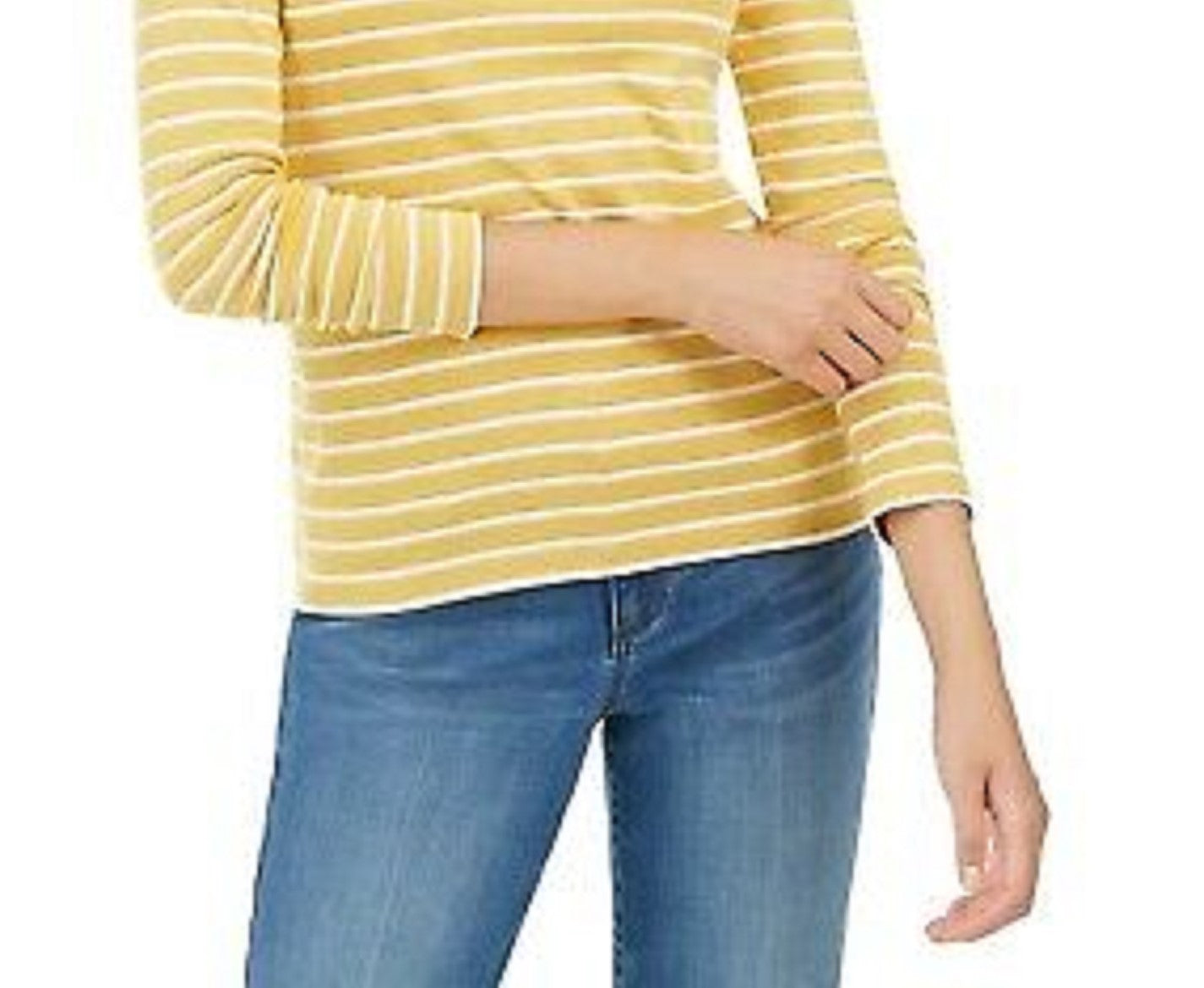 Charter Club Women's Metallic-Stripe Top Gold Size Extra Large